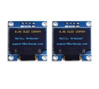 ARCELI Lot de 2 modules d'affichage OLED de 0,96", I2C 128 x 64 pixels, module d'affichage OLED de 0,96", compatible avec Arduino et Raspberry Pi (bleu et jaune)