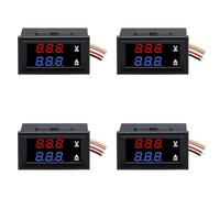 ARCELI Lot de 4 voltmètres numériques à LED 0,28" CC 0-100 V 10 A - Multimètre numérique - Testeur de courant de tension - Détecteur de tension - Compteur - Panneau Amp - Calibre