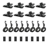 ARCELI Lot de 8 sangles de maintien, bandes de fixation et pinces, bandes de fixation et pinces, accessoires pour système d'enroulement mobile, pour bâches de piscine/couvertures