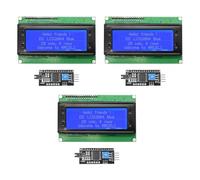 ARCELI Module d'affichage LCD 20 x 4 2004, DC 5 V, module d'affichage LCD avec adaptateur d'interface LCD TWI IIC I2C (bleu/2004) (3 pièces)
