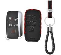 Arcets Coque de Clé avec Étui en Cuir Compatible pour Land Rover Discovery 4 / Freelander Sport / Range Rover Evoque Remplacement Boîtier Télécommande Keyless
