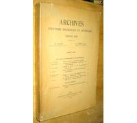 Arch - D'histoire Litteraire Et Doctrinale Du Moyen Age T Viii - 1933