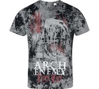 Arch Enemy Flames Tiger Homme T-Shirt Manches Courtes Noir/Gris L 100% Coton Regular/Coupe Standard