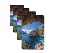 Arch in Mallorca Espagne Lot de 4 cartes désodorisantes pour voiture - Cartes parfumées à suspendre - Tablettes d'aromathérapie personnalisées - Cadeaux pour homme et femme - Parfum lavande