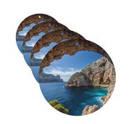 Arch in Mallorca Espagne Lot de 4 cartes parfumées à suspendre pour voiture, aromathérapie longue durée, pour armoire, salle de bain, voiture, miroir intérieur