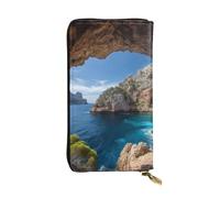 Arch In Mallorca Espagne - Portefeuille en cuir pour homme et femme - Portefeuille en cuir avec blocage RFID - Grande capacité - Porte-cartes de crédit - Porte-monnaie avec fermeture éclair -