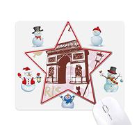 Arch of Triumphal France Paris Landmark Christmas Snowman Family Star Mouse Pad