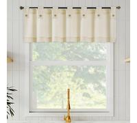 Archaeo Rideau Court en Coton mélangé avec tête de Rideau à Pattes boutonnées, 137,2 x 91,4 cm, crème