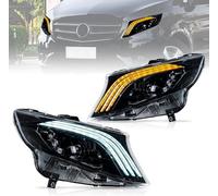 Archaic LED Phares compatibles avec Mer*cedes Be*nz V-class Vito W447 3rd Gen EQV MPV VAN 2016-2023, feux avant avec clignotants séquentiels,Blue animation DRL, paire