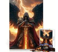 Archange ailé à l'épée de feu Puzzle de 1000 pièces pour Adultes Stimule la mémoire Loisirs paisibles Découpe de qualité Cadeau mémorable (50x75cm)