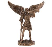 Archange Gabriel Miniature avec trompette et croix, couleur bronze, collection Veronese