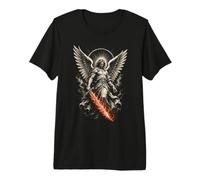Archange Michael Divine Warrior Épée flamboyante Christianisme T-Shirt Haut de Gamme