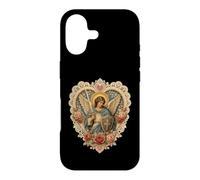 Archange Michael Rose Cœur Dentelle Sacrée Icône Dévotionnelle Coque pour iPhone 17