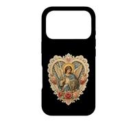 Archange Michael Rose Cœur Dentelle Sacrée Icône Dévotionnelle Coque pour iPhone 17 Pro
