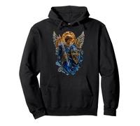 Archange Saint Michel Ornée Bleu Sacré Guerrier Icône Art Sweat à Capuche