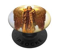 Archange Uriel - Ange lumineux doré - Saint saint chrétien PopSockets PopGrip Interchangeable
