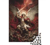 Archangel Michael Heavenly Warrior Puzzle 1000 Pieces Cadeau Unique Jeu Éducatif Défi Jouet À De Qualité Supérieure Peinture Art pour Adultes Et Enfants À Partir De 14 Ans 52x38cm/1000pcs