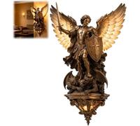 Archangel Michael Wall Sconce,Medieval Gothic LED Guardian Angel Lighty