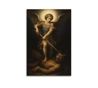 Archangel Saint Michael Wall Art Poster mural sur toile, décoration, peinture, art, chambre à coucher, salon, bureau, peinture, décoration moderne, art mural, impression photo, 60 x 90 cm
