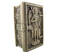 Archangel Saint St Michael Cold Cast Bronze Rosary Relic or Keepsake Case Framed Trinket Box by Religious Gifts
