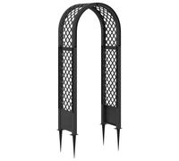 vidaXL Arche à Roses avec Pointes Gris 97 x 43 x 218 cm PP,