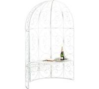 Arche à rosier Rosie en forme de demi pavillon avec banc de jardin , Blanc