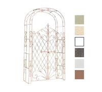 Arche à rosiers avec porte CLP Melissa en Fer Forgé - Hauteur 220 cm - Marron antique 220 cm