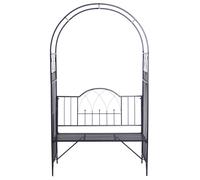 Arche À Rosiers Banc De Jardin 3 Places Métal Époxy Noir