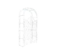 CLP Arche à rosiers en Fer Melissa avec Porte (Hauteur 150 cm); Hauteur Totale 220 cm, Couleur:Blanc Antique