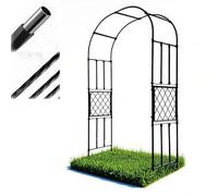 Arche À Rosiers en Métal Antirouille, Treillis Tonnelle Mariage Largeurs 1.5 1.8 2.0 2.4 2.8 3.0 m, Arceau De Jardin Tuteur Roses Support Plantes Grimpantes, Décor Patio Extérieur(L 2.3xH 2.4m)