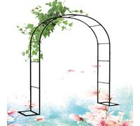 Arche à Rosiers pour Plantes Grimpantes Mariage fêtes Arche de Jardin avec Base pour Arrangement de Mariage de pelouse Noir H x L: 220x120cm 230x140cm 220x160cm 220x180cm(220x160cm)