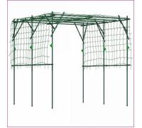 Arche &amp Espalier de Jardin Outsunny - Acier Revêtu - Structure Triangulaire 223x223x223 cm - Vert