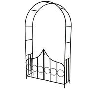 ARCHE - ARCEAU - TECTAKE - Arche de jardin pour Plantes Grimpantes et Rosiers 240 cm - 2 Portes - en Acier - Vert