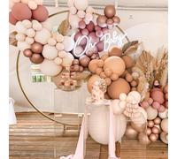 Arche Ballon Rose Abricot, 114 pièces bricolage arc de ballon rose Kit Ballon de Fête Rétro Bohème Décoration pour Fête Anniversaire Decoration Mariage Bébé Douche Birthday Party Fourniture