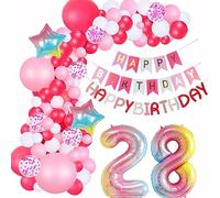 Arche Ballons 28 ans anniversaire femme Décoration Rose rouge Arche Ballons Decoration Anniversaire 28 ans femme Décoration 28 ans anniversaire femme Ballons Happy 28th Birthday Décoration Rose