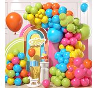 Arche Ballons Arc-en-ciel, 114 Pièces kit ballons anniversaire multicolore Avec Ballon Rouge Orange Jaune Vert bluey, Kit Guirlande Ballon arc en ciel pour decoration anniversaire Baby Shower Mariage