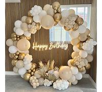 Arche Ballons Beige, 185pcs Kit Guirlande Ballon Decoration Anniversaire Blanc Sable, Beige Abricot Ballon Guirlande pour Anniversaire Decoration, Mariage, Bébé Shower, Décoration de Fête Bohème