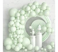 Arche Ballons Vert Pastel, 105 Pièces Kit Guirlande Ballons Vert Jungle | Ruban, Ballon de Baudruche 5 10 12 18 Pouces Menthe, Décoration Fête Dinosaure Anniversaire Mariage Baptême Baby Shower Safar