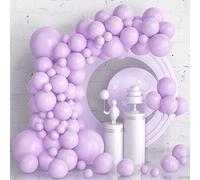 Arche Ballons Violet Pastel, 105 Pièces Kit Guirlande Ballons Anniversaire | Ruban, Ballon de Baudruche 5 10 12 18 Pouces, Décorations Fête Mariage Baptême Baby Shower St-Valentin Douche Nuptiale Filles