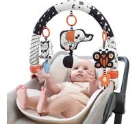 Arche D¿Activité Avec 3 Hochets, Jouets Eveil Pour Poussettes, Jouet Suspendu Animal Sensoriel Pour Nouveau-Né 0-6-12 Mois, Jouet D'arc De Poussette Arche Bébé Garçons Filles, Black & White.[G301]