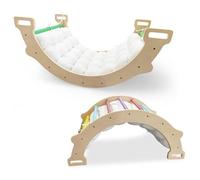 CostwayArche d?Escalade Montessori 3 en 1 à Bascule Coussin Moelleux pour Grimper ou Se Reposer Utilisable Intérieur/Extérieur Multicoloré