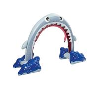 Arche d'arrosage gonflable géante en forme de requin pour personnes, 2,5 m de large x 1,7 m de haut, jouets aquatiques d'extérieur, PVC sans BPA
