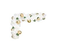 Arche de 90 Ballons Blancs Dorés et Motifs Feuilles - POLLY -