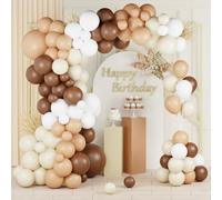 Arche de ballon marron et beige, 103 Guirlande Ballons Anniversaire Marron avec Ballon Blanc Creme Beige,Arche Ballon Beige Marron pour Decoration Anniversaire Baby Shower Mariage Boheme Gender Reveal