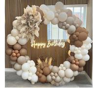 Arche de ballons - 137 ballons - Beige marron blanc - Latex naturel - Dimensions 20x20x3 cm