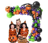 Arche De Ballons Halloween Multicolore Noir Orange Vert