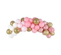 Arche de Ballons - Rose, Or Brillant, Blanc