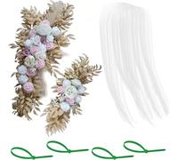 Arche de Fleurs artificielles, Guirlande de Fausses Fleurs, Guirlande élégante en Soie avec Feuilles Vertes et Roses, Panneaux de Bienvenue à Suspend