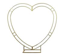 Arche de fond en métal pour mariage, arche de ballons en forme de cœur, arche de mariage en métal pour décoration de fête d'anniversaire (doré)