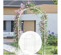 Arche De Jardin, Arceau À Rosiers Tuteur pour Plantes Grimpantes, Vigne De Glycine, 120-350cm pour Pelouse, Décoration De Fête De Mariage(White,1.40m*2.30m*25cm)